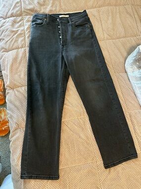 Women’s Black Straight-Leg Jeans - Classic Button-Fly